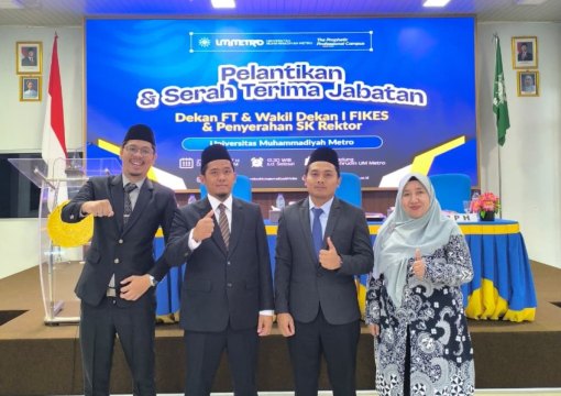 Direktur Vokasi Dukung Pelantikan Dekan FT dan Wakil Dekan FIKES di Universitas Muhammadiyah Metro