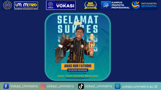 Mahasiswa D3 Sistem Informasi Vokasi UM Metro Torehkan Prestasi Gemilang sebagai Juara 1 Duta Generasi Berencana 2026