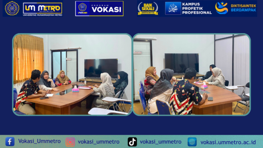 Perkuat Implementasi KKP dan Magang, Direktur Program Vokasi UM Metro Gelar Rapat Koordinasi Bersama Ketua Program Studi