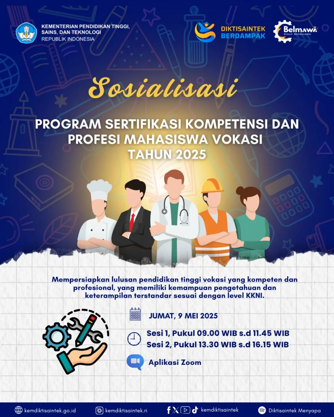 Sosialisasi Program Sertifikasi Kompetensi dan Profesi Mahasiswa Vokasi Tahun 2025